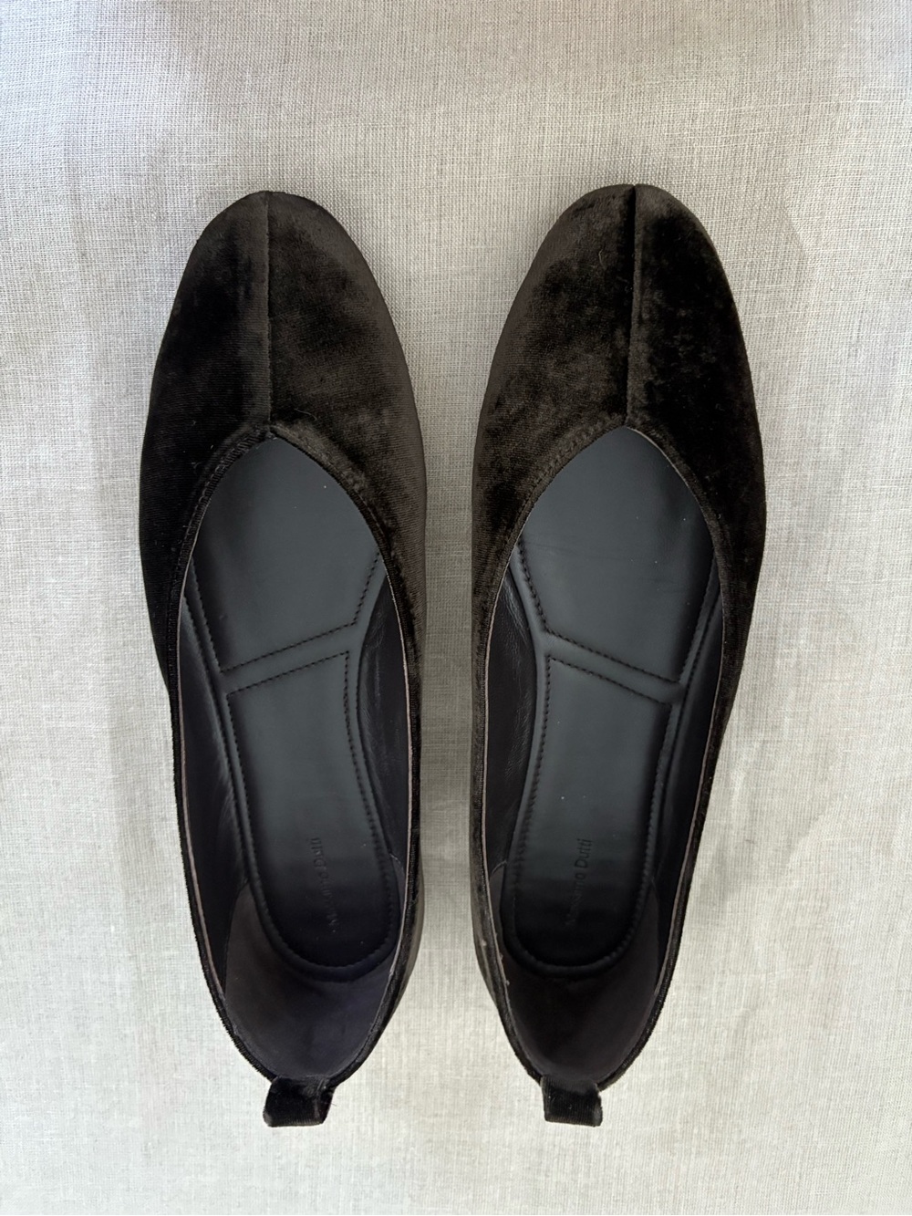 Massimo Dutti Brown Velvet Women's Ballet Flats